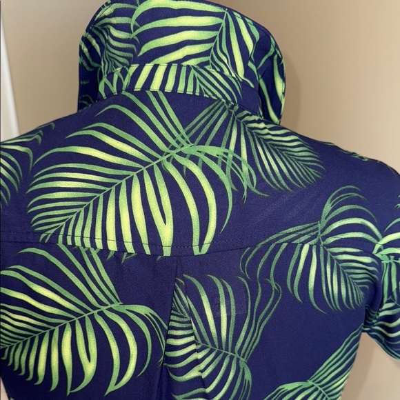 George Navy and Green Leaf Print Tunic - Picture 7 of 12